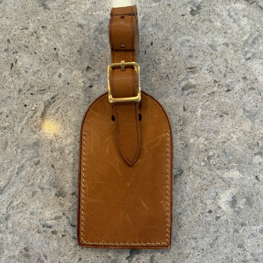 EUC LOUIS VUITTON VACHETTA POIGNET + LUGGAGE TAG SET LEATHER